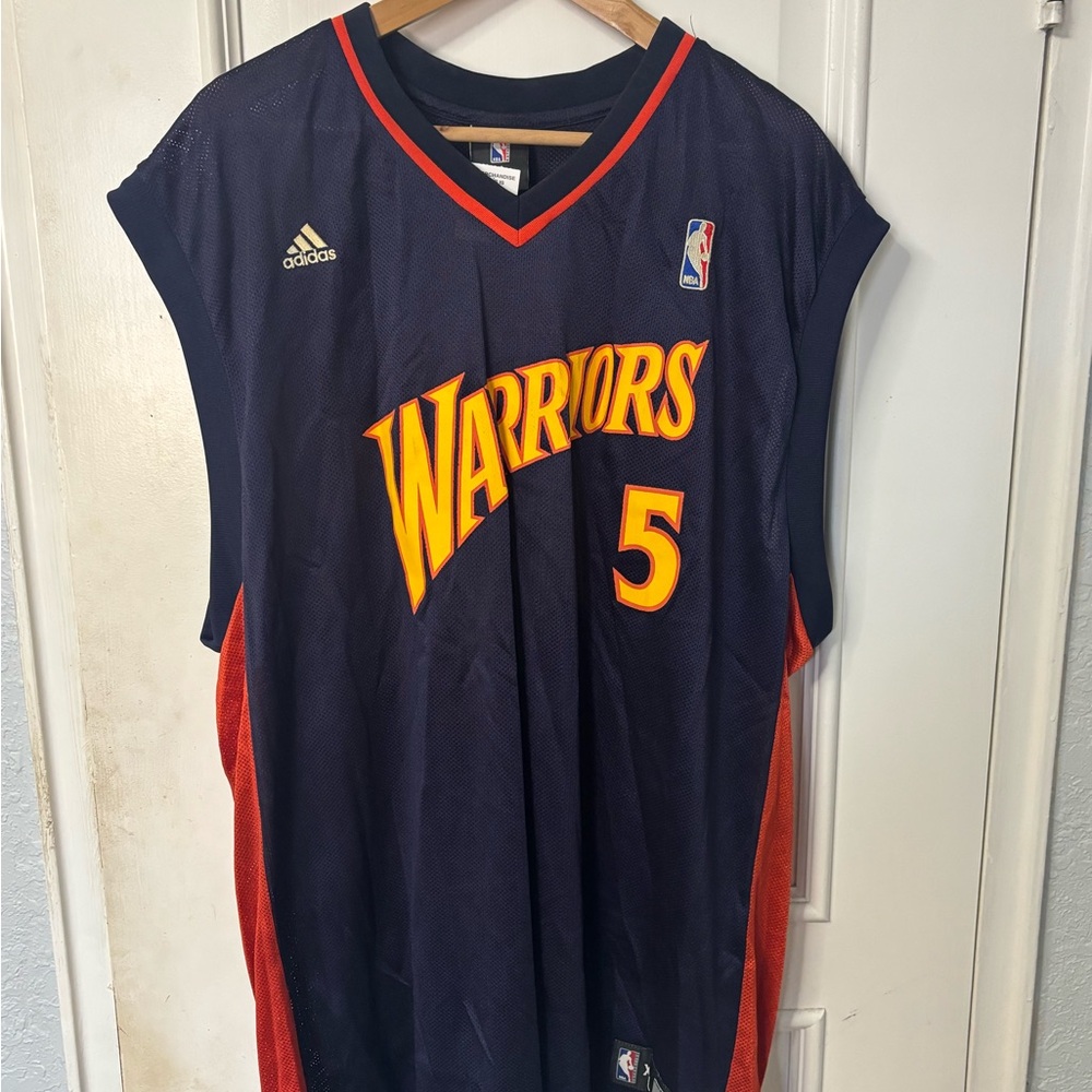 Vintage Throwback NBA Golden State Warriors #5 Baron Davis Adidas Jersey